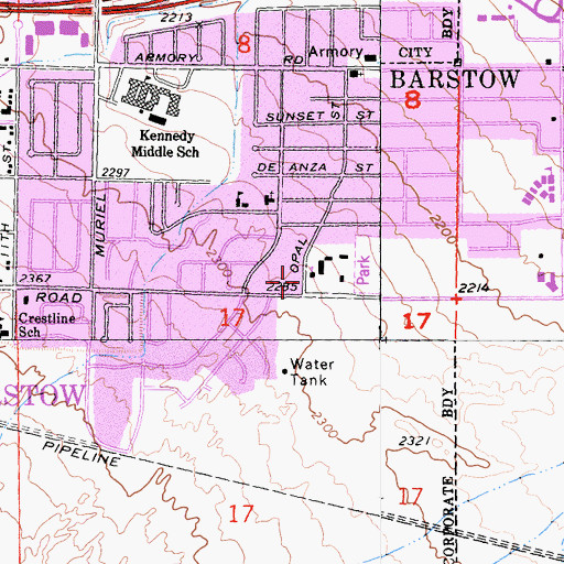 Topographic Map of Pitcher School, CA