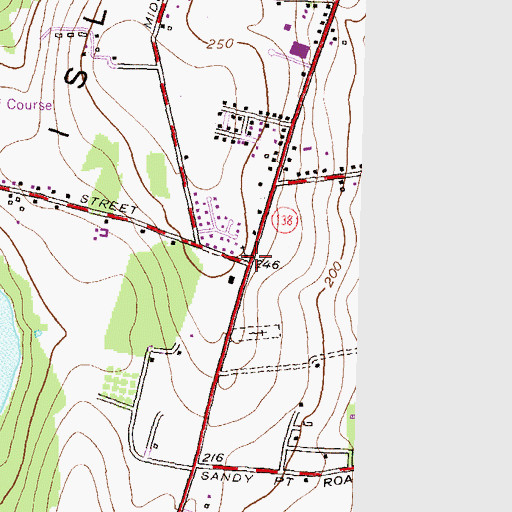 Topographic Map of Southernmost Schoolhouse (historical), RI