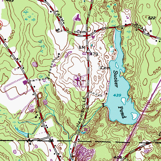 Topographic Map of Steere Farm Elementary School, RI