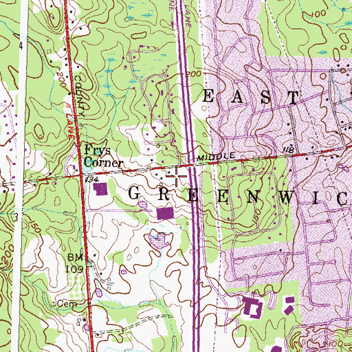 Topographic Map of Sweet Peas Village School Annex, RI
