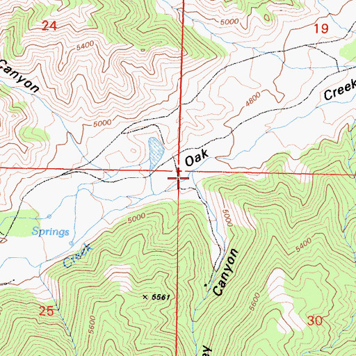 Topographic Map of Pitney Canyon, CA