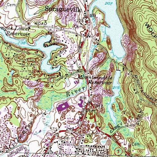 Topographic Map of Vincent J Gallagher Middle School, RI