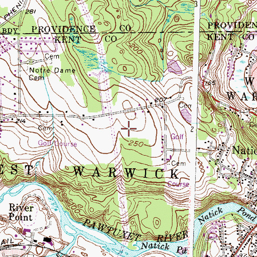 Topographic Map of Wakefield Hills Elementary School, RI