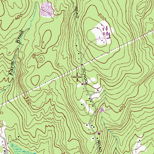 Topographic Map of Washington Oak School, RI