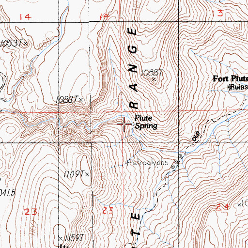 Topographic Map of Piute Spring, CA