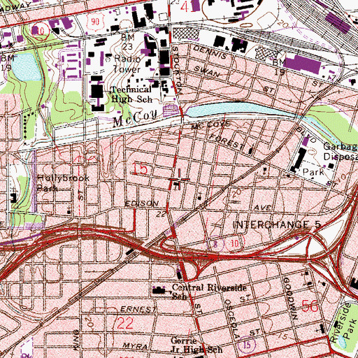 Topographic Map of Greater Bethany Baptist Church, FL