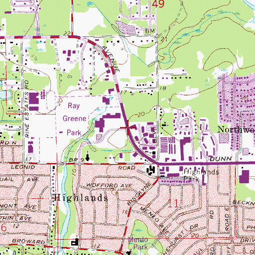 Topographic Map of Greater Dimensions Christian Assembly Church, FL