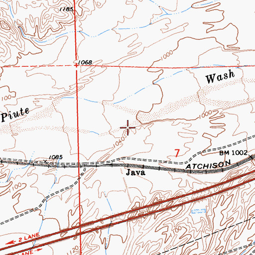 Topographic Map of Piute Valley, CA
