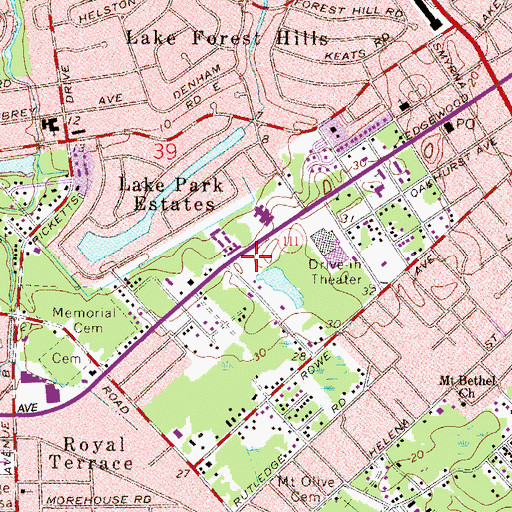 Topographic Map of Greater Macedonia Baptist Church, FL