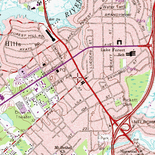 Topographic Map of Greater Refuge Temple, FL