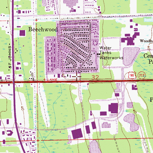 Topographic Map of Greater Works Temple of Deliverance Church of God in Christ, FL