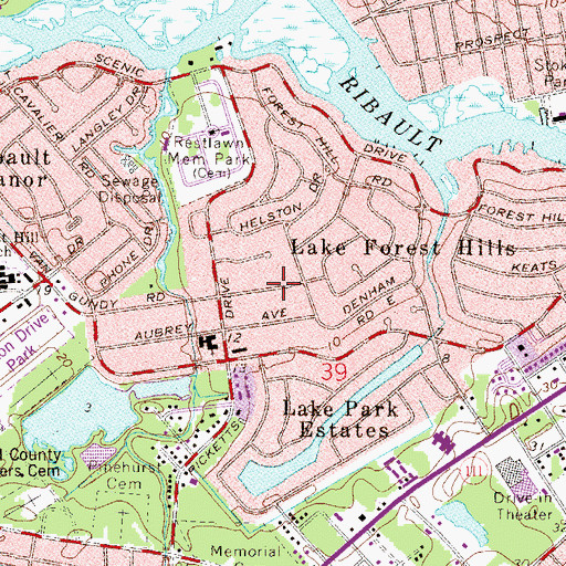 Topographic Map of Higher Ground Ministries, FL