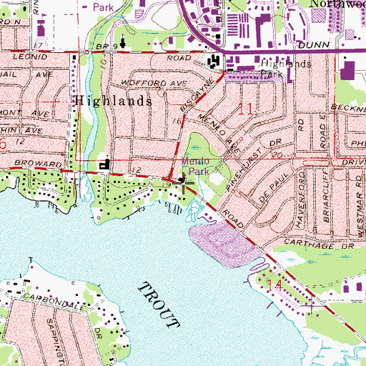 Topographic Map of Highlands United Methodist Church, FL