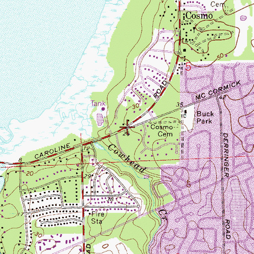 Topographic Map of Highlands United Presbyterian Church, FL
