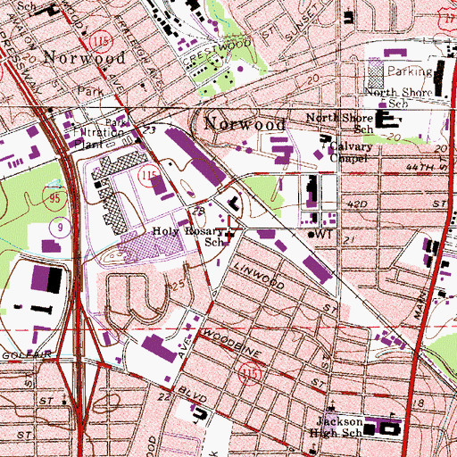 Topographic Map of Holy Rosary Catholic Church, FL