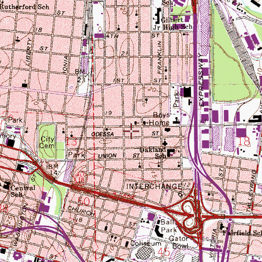 Topographic Map of House of God Saints in Christ General Church, FL