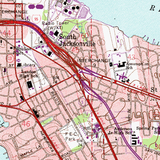 Topographic Map of I Am Sanctuary Church, FL