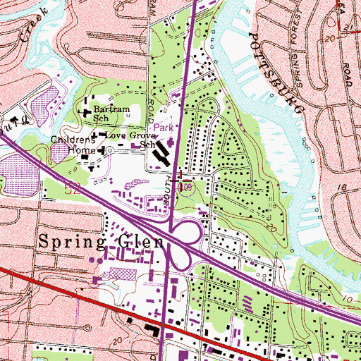 Topographic Map of Jacksonville Baptist Church, FL