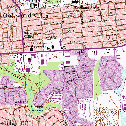 Topographic Map of Jacksonville Community Church, FL