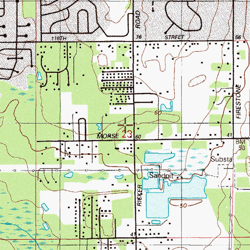 Topographic Map of Jacksonville Heights Baptist Church, FL