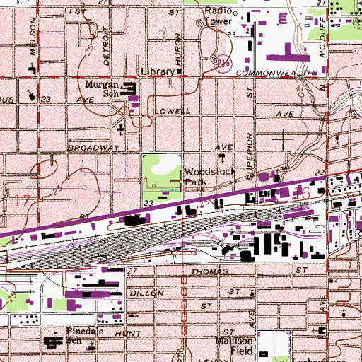Topographic Map of Jacksonville Fire and Rescue Department Station 17, FL