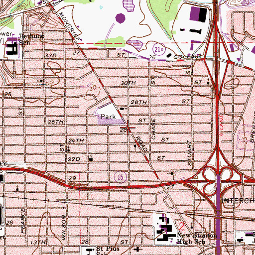 Topographic Map of Jacksonville Fire and Rescue Department Station 18, FL