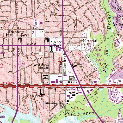 Topographic Map of Jacksonville Fire and Rescue Department Station 19, FL