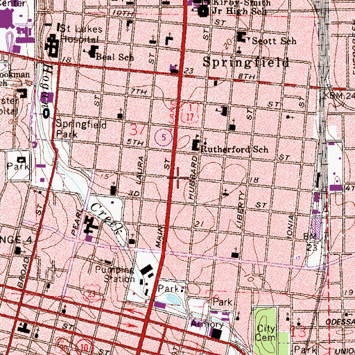 Topographic Map of Jacksonville Fire and Rescue Department Station 2, FL