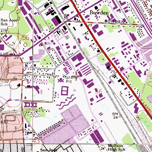 Topographic Map of Jacksonville Fire and Rescue Department Station 21, FL