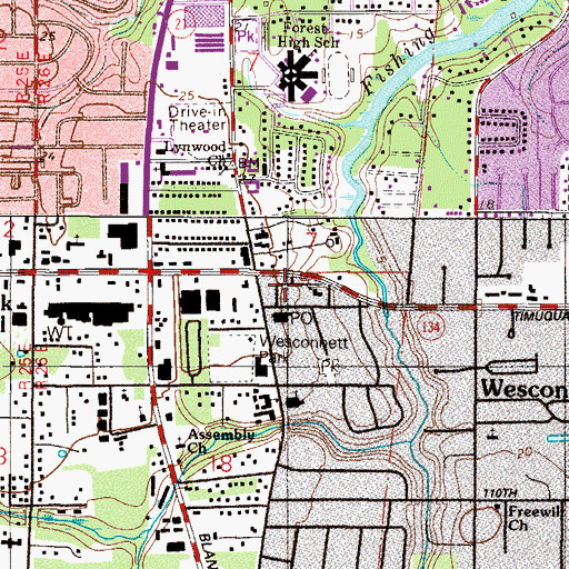 Topographic Map of Jacksonville Fire and Rescue Department Station 25, FL