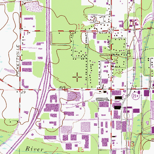 Topographic Map of Jacksonville Fire and Rescue Department Station 26, FL