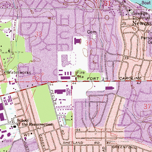 Topographic Map of Jacksonville Fire and Rescue Department Station 27, FL