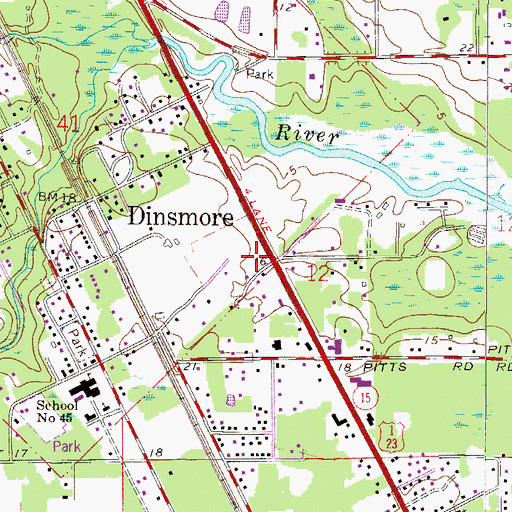 Topographic Map of Jacksonville Fire and Rescue Department Station 33, FL
