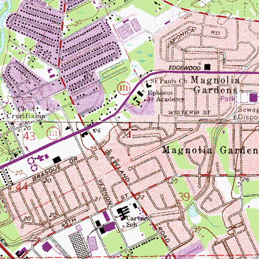 Topographic Map of Jacksonville Fire and Rescue Department Station 36, FL