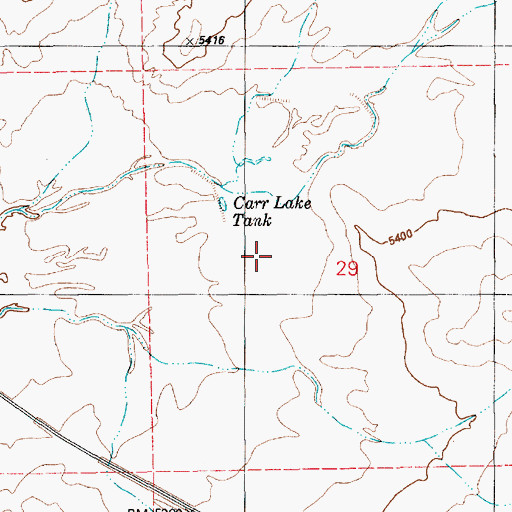 Topographic Map of Carr Lake, AZ