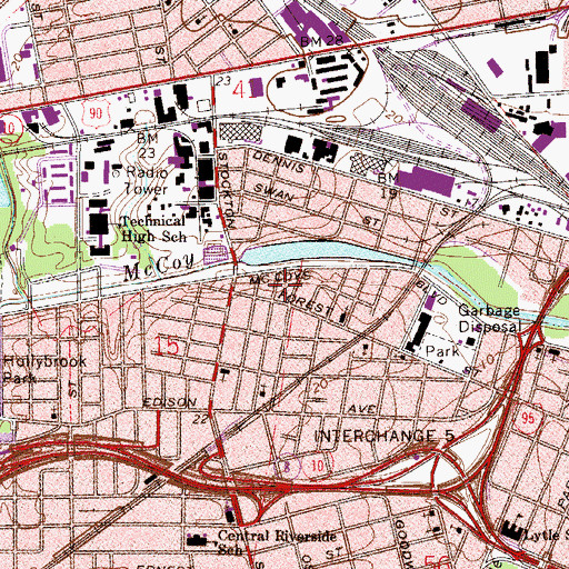Topographic Map of Jacksonville Fire and Rescue Department Station 5, FL