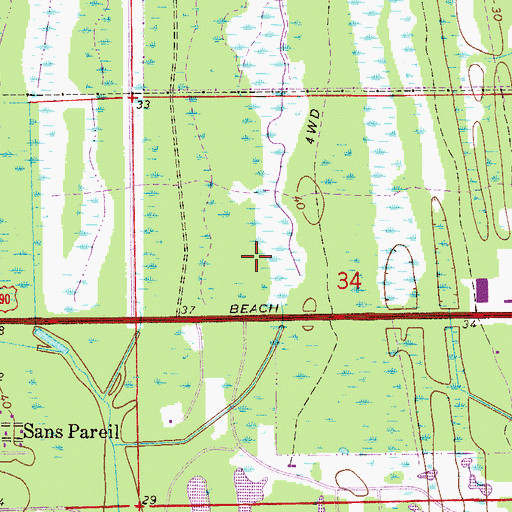 Topographic Map of Jacksonville Fire and Rescue Department Station 50, FL