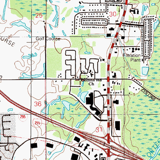 Topographic Map of Jacksonville Fire and Rescue Department Station 52, FL