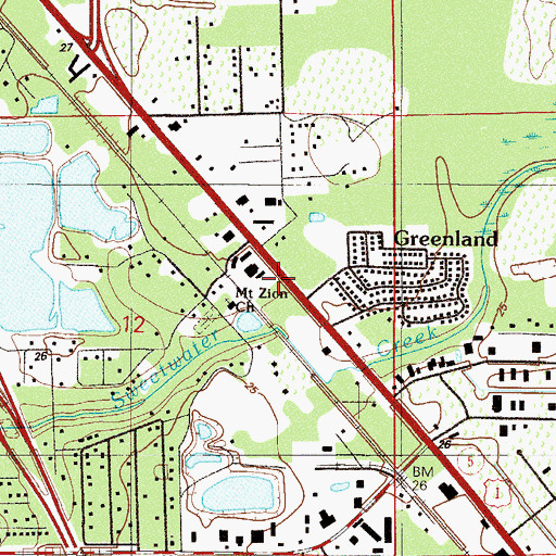 Topographic Map of Jacksonville Fire and Rescue Department Station 54, FL