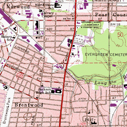 Topographic Map of Jacksonville Fire and Rescue Department Station 9, FL