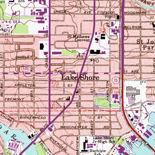 Topographic Map of Heritage Christian Center, FL