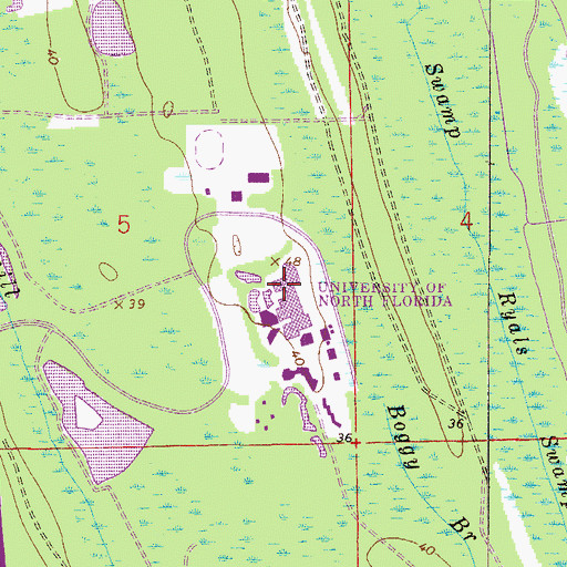 Topographic Map of J J Daniel Hall, FL