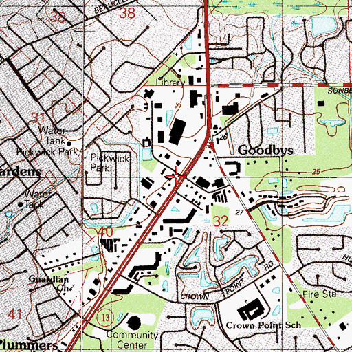 Topographic Map of Mandarin Regional Library, FL