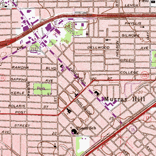 Topographic Map of Murray Hill Library, FL