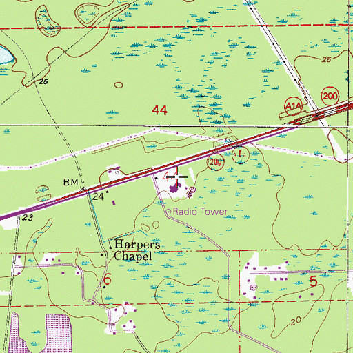 Topographic Map of Nassau County Detention Center, FL
