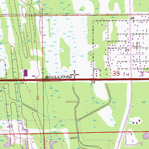 Topographic Map of Pablo Creek Regional Library, FL