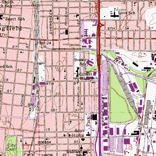 Topographic Map of Raiford A Brown Eastside Library, FL