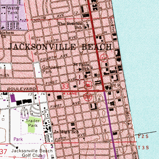 Topographic Map of Saint Pauls Catholic Church Nursery, FL