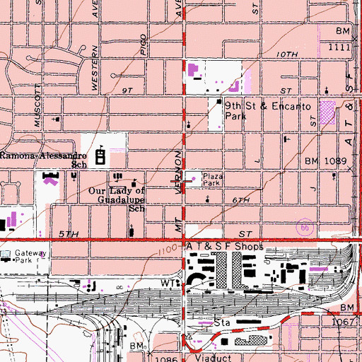 Topographic Map of Plaza Park, CA