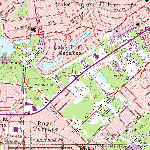 Topographic Map of All People International Church, FL